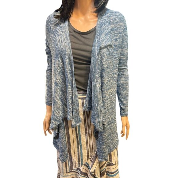 (6 for $25Pink Republic Long Sleeve Open Front Waterfall Cardigan in Blue - XS - Picture 1 of 6